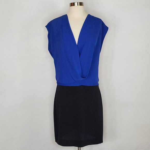 DVF Diane Von Furstenberg Keara Colorblock Silk Dress 8 EUC - Picture 2 of 11